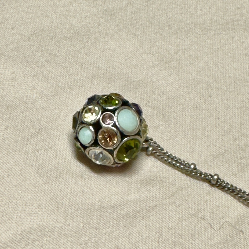 Fossil Silver and Yellow Necklace with Vibrant Design - Picture 3 of 5